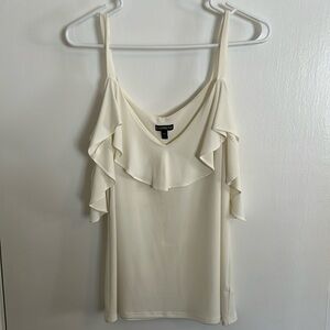 Express Cold Shoulder White Top Small